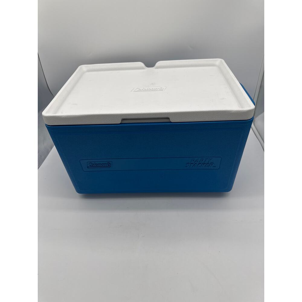 Coleman Party Stacker Cooler Blue Model 9223 Stackable Ice Chest Box 48 Cans